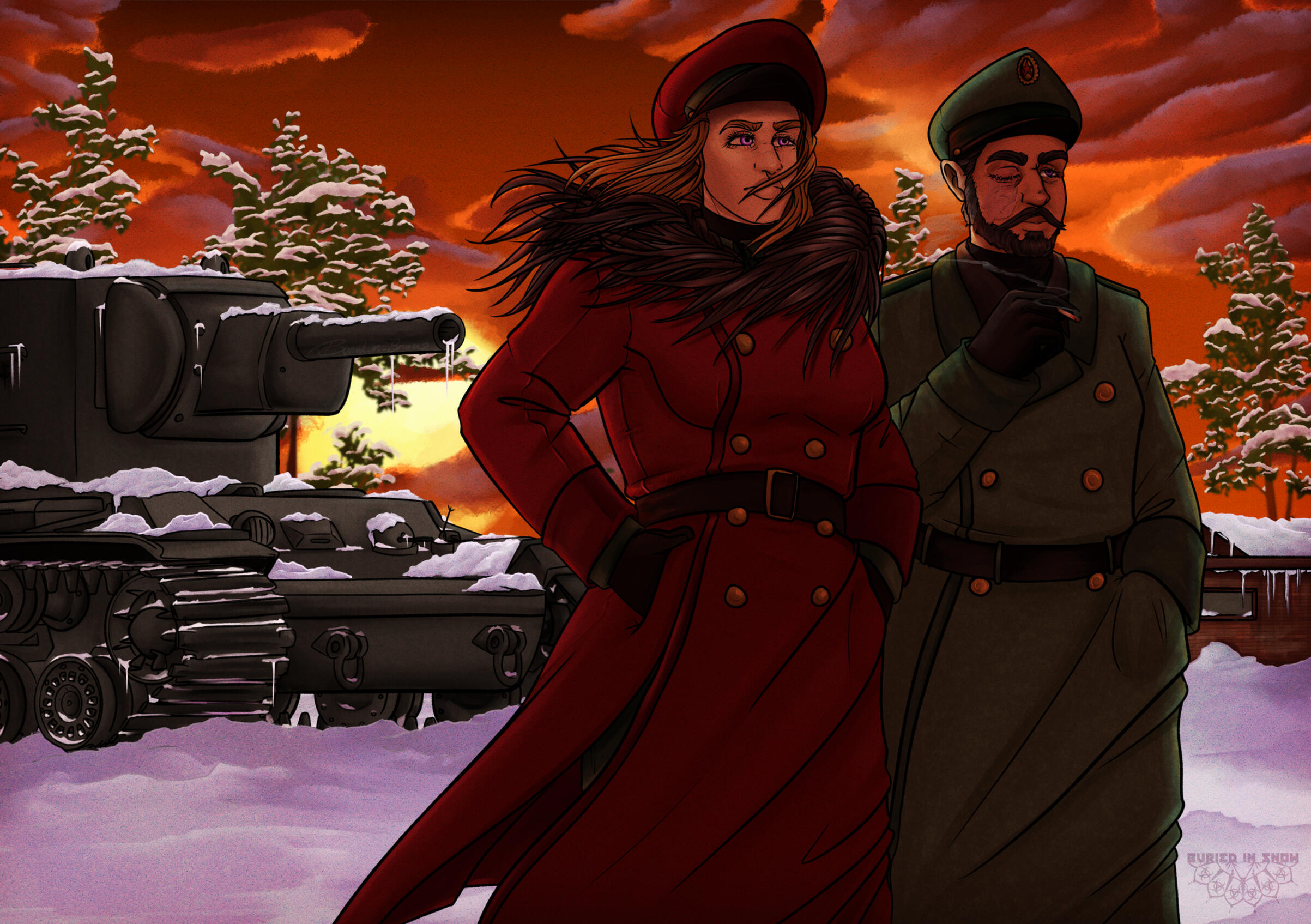 2x 3/4 characters, Military Vehicle intense natural light + Snowcover, Est | $770 AUD | $616 USD | €539 EURO | £462 GBP