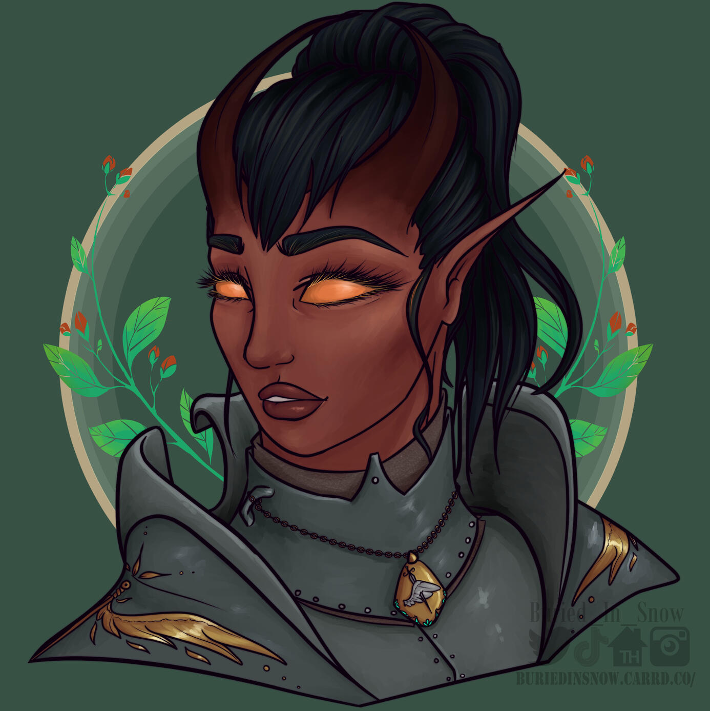 Commission Bust - Tiefling